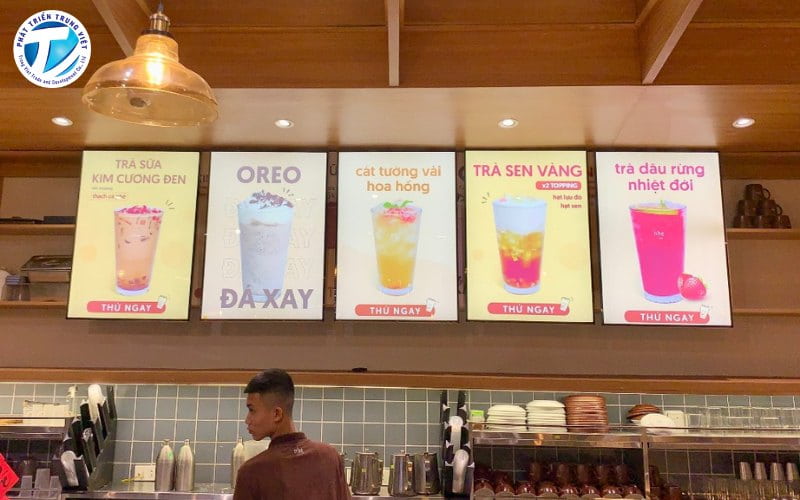 Làm biển quảng cáo tại Hà Nội các dạng menu, bảng hiệu ngoài trời sử dụng bạt xuyên sáng, backlit film